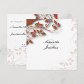 Huwelijksuitnodiging Verbrand Sinaasappel & Witte  Kaart (Voorkant / Achterkant)