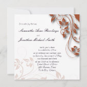 Huwelijksuitnodiging Verbrand Sinaasappel & Witte  Kaart (Achterkant)