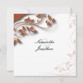 Huwelijksuitnodiging Verbrand Sinaasappel & Witte  Kaart (Voorkant)