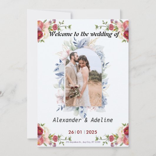 huwelijksuitnodiging Verenigd in Liefde Kaart (Voorkant)