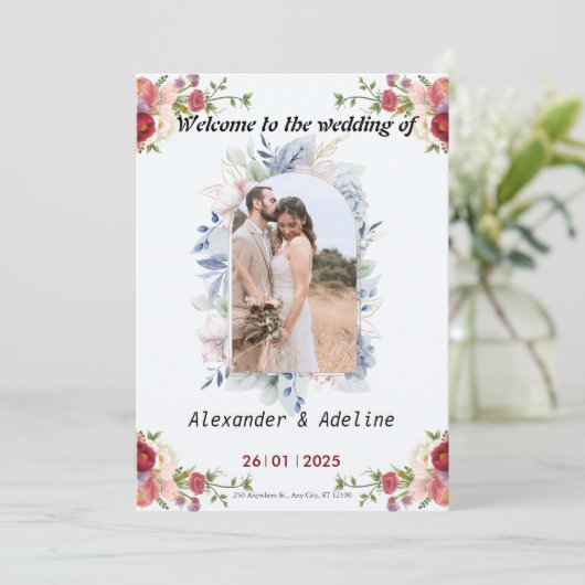 huwelijksuitnodiging Verenigd in Liefde Kaart (Staand voorkant)