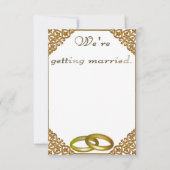 Huwelijksuitnodiging verguld lijst kaart (Voorkant)