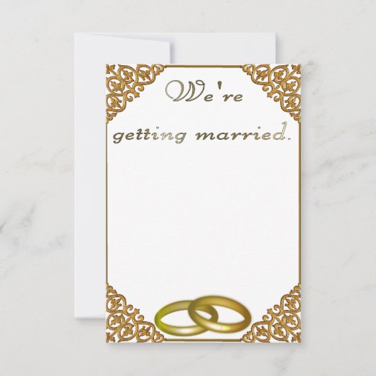 Huwelijksuitnodiging verguld lijst kaart (Voorkant)