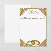 Huwelijksuitnodiging verguld lijst kaart (Voorkant / Achterkant)