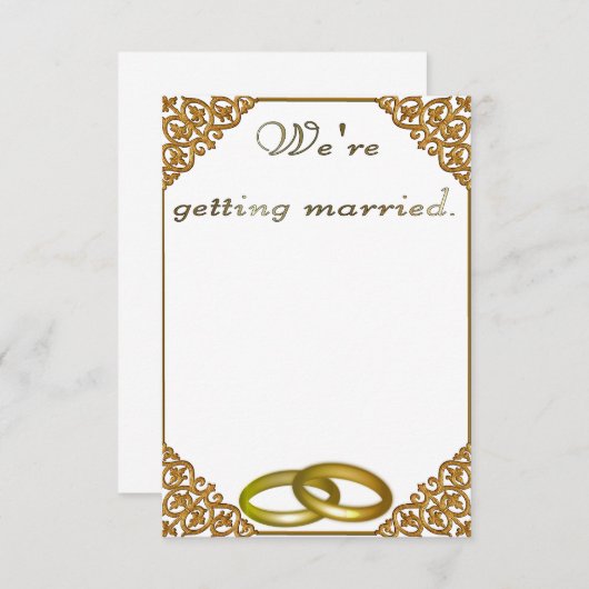 Huwelijksuitnodiging verguld lijst kaart (Voorkant / Achterkant)