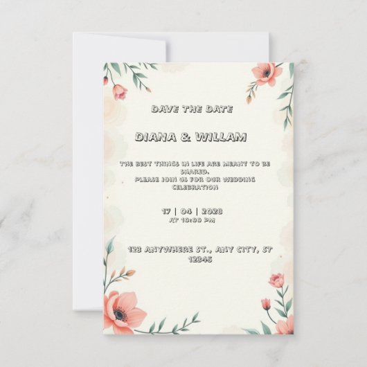 huwelijksuitnodiging voor astel kaart (Voorkant)