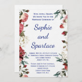 huwelijksuitnodiging voor bloemen kaart (Voorkant / Achterkant)