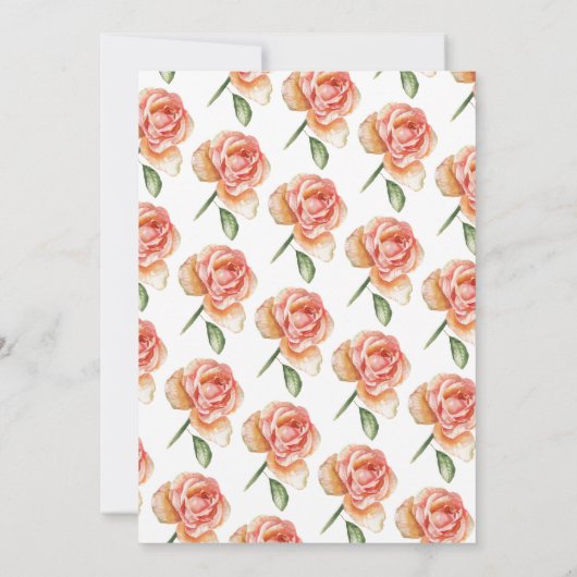 Huwelijksuitnodiging voor bruidsfeest rond de klok kaart (Achterkant)