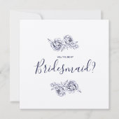 Huwelijksuitnodiging voor bruidsmeisjes in Navy Pi Kaart (Voorkant)