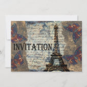  huwelijksuitnodiging voor de Parisiaanse bruiloft Kaart (Voorkant)
