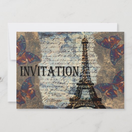  huwelijksuitnodiging voor de Parisiaanse bruiloft Kaart (Voorkant)