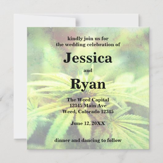 huwelijksuitnodiging voor onkruid magnetische uitnodiging (Voorkant)