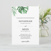 huwelijksuitnodiging voor tropisch palmblad kaart (Staand voorkant)