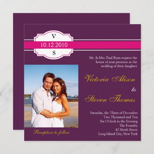 huwelijksuitnodiging voor waslabel kaart (Voorkant / Achterkant)