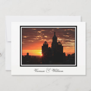 Huwelijksuitnodiging voor zonsopgang bij NYC-skyli Kaart