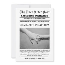 Huwelijksuitnodiging voorpagina krant