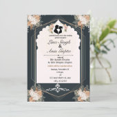 Huwelijksuitnodiging vreugde van liefde save the date (Staand voorkant)