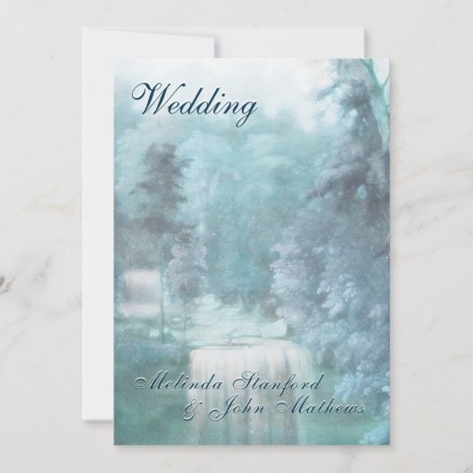 huwelijksuitnodiging | watervalland kaart (Voorkant)