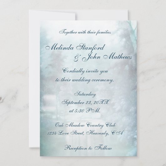 huwelijksuitnodiging | watervalland kaart (Achterkant)