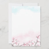 huwelijksuitnodiging | Waterverf Cherry Blossom Kaart (Achterkant)