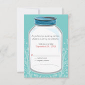 Huwelijksuitnodiging Whimsy Mason Jar RSVP Kaartje (Voorkant)