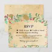 Huwelijksuitnodiging Winter Vakantie Hulst Kaarten RSVP Kaartje (Voorkant / Achterkant)