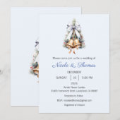 Huwelijksuitnodiging, Winterhuwelijk, Kerstmis Kaart (Voorkant / Achterkant)