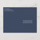 Huwelijksuitnodiging Wit op Midnight Blue Uitnodiging Briefkaart (Achterkant)