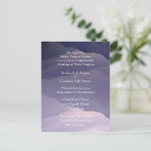 Huwelijksuitnodiging Wit op Misty Paarse Uitnodiging Briefkaart (Staand voorkant)