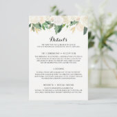 Huwelijksuitnodiging Witte Bloemen - Details Kaart (Staand voorkant)