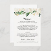 Huwelijksuitnodiging Witte Bloemen - Details Kaart (Voorkant / Achterkant)
