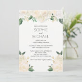 Huwelijksuitnodiging Witte bloemen Kaart (Staand voorkant)