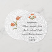 Huwelijksuitnodiging Witte Bloemen Vintage Aanpass Kaart (Voorkant / Achterkant)