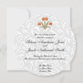 Huwelijksuitnodiging Witte Bloemen Vintage Aanpass Kaart (Voorkant)