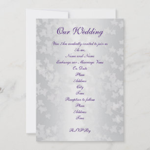 Huwelijksuitnodiging witte reliëf klimop op satijn kaart