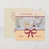 Huwelijksuitnodiging Witte Roos Kaart (Voorkant / Achterkant)