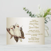 Huwelijksuitnodiging Witte Vogels Kaart (Staand voorkant)