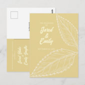 Huwelijksuitnodiging Zacht Goud Briefkaart (Voorkant / Achterkant)