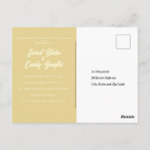 Huwelijksuitnodiging Zacht Goud Briefkaart (Achterkant)