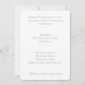 Huwelijksuitnodiging Zilveren Hart en Vlinders Kaart (Achterkant)