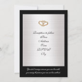 Huwelijksuitnodiging zilveren satijn kaart (Achterkant)
