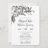 Huwelijksuitnodiging Zwart & Wit Kaart (Voorkant)