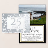 Huwelijksuitnodigingen 25 jaar gouden bruiloft met folie kaarten (Display)