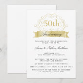Huwelijksuitnodigingen 50ste verjaardag kaart (Voorkant / Achterkant)