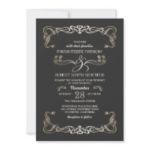Huwelijksuitnodigingen Art Deco Gold