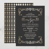 Huwelijksuitnodigingen Art Deco Gold Kaart (Voorkant / Achterkant)