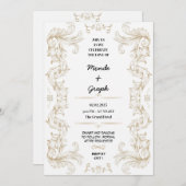 Huwelijksuitnodigingen Art Kaart (Voorkant / Achterkant)