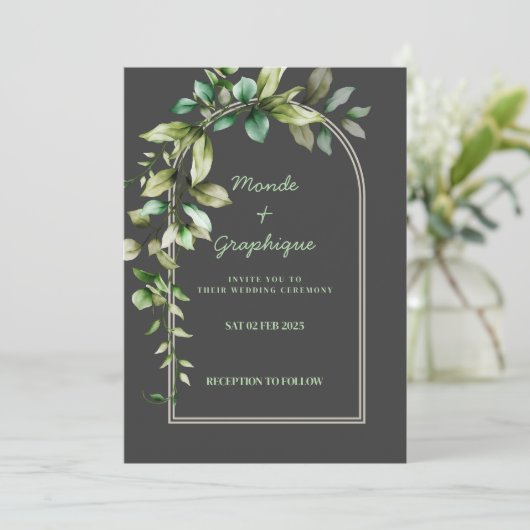 Huwelijksuitnodigingen Art Kaart (Staand voorkant)