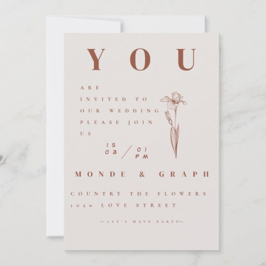 Huwelijksuitnodigingen Art Kaart (Voorkant)