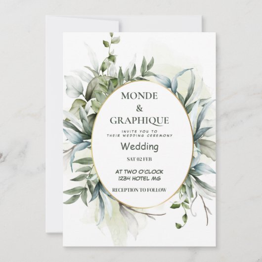 Huwelijksuitnodigingen Art Kaart (Voorkant)